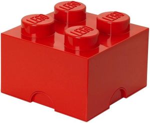 LEGO Set van 4 Opbergbox Brick 4 Rood