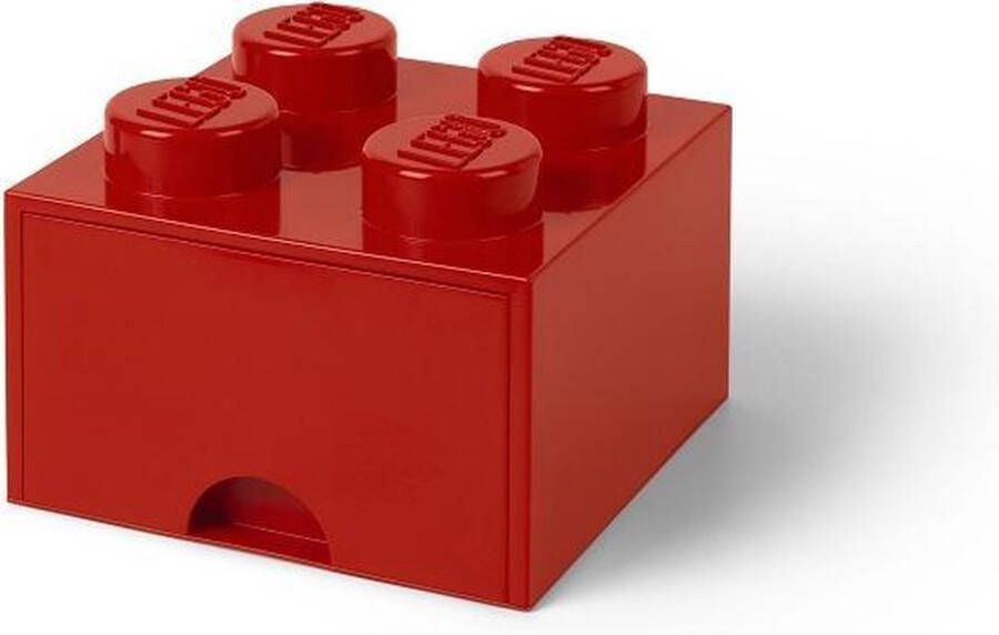 LEGO Set van 4 Opberglade Brick 4 Rood