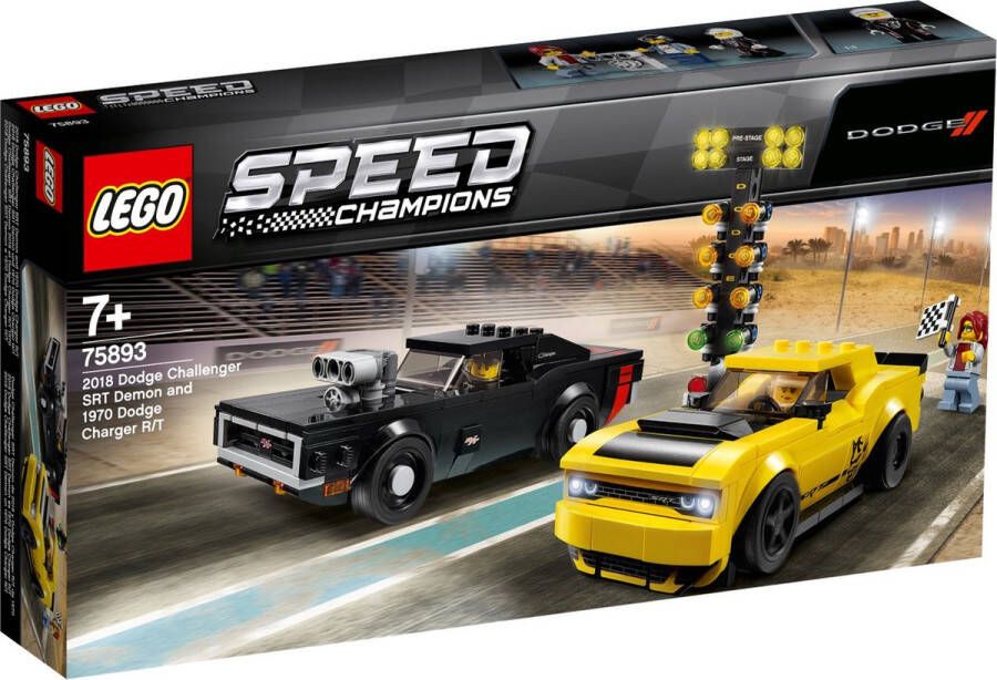 LEGO Speed Champions 2018 Dodge Challenger SRT Demon en 1970 Dodge Charger R T 75893