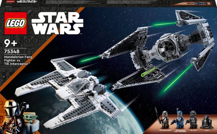 LEGO Star Wars 75348 Mandalorian fang fighter vs. TIE interceptor set