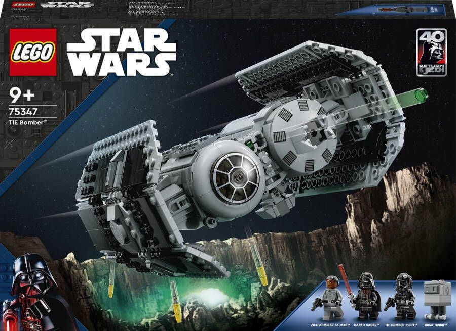 LEGO Star Wars TIE Bomber Starfighter Modelbouwset met Darth Vader en Gonk Droid 75347