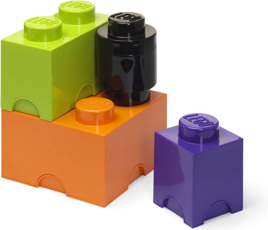 LEGO Opbergbox Brick Set van 4 Stuks Halloween Editie Kunststof Multicolor