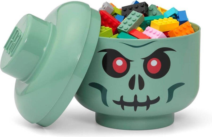 LEGO Opbergbox Hoofd Skelet Groen Klein Kunststof Groen