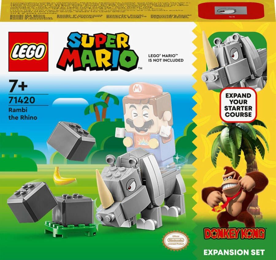 LEGO 71420 Super Mario Uitbreidingsset: Rambi de Neushoorn