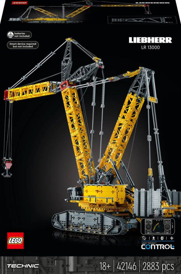 LEGO Technic 42146 Liebherr LR 13000 Rupskraan bouwmachinemodel met afstandsbediening voor volwassenen