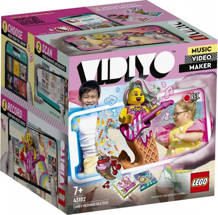 LEGO 43102 VIDIYO ™ Candy Mermaid BeatBox muziekvideo-maker muzikaal speelgoed met sirene augmented reality app-set