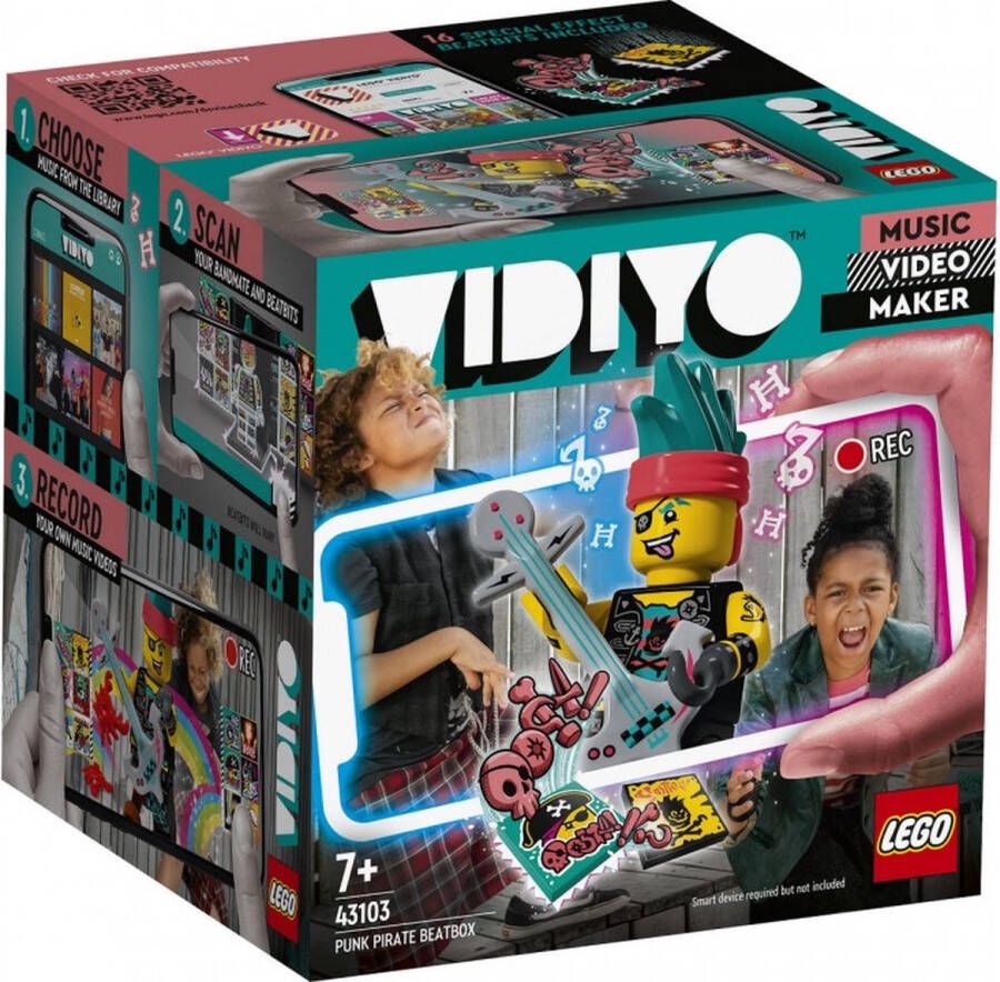 LEGO 43103 VIDIYO ™ Punk Pirate BeatBox muziekvideo-maker muziekspeelgoed Augmented Reality app-set met minifiguur