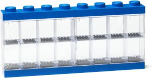 LEGO Vitrine voor Minifigures 16 Vakken Stapelbaar Ophangbaar RechthoekBlauw