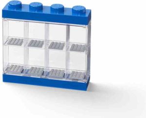 LEGO Vitrine voor Minifigures 8 Vakken Stapelbaar Ophangbaar RechthoekBlauw