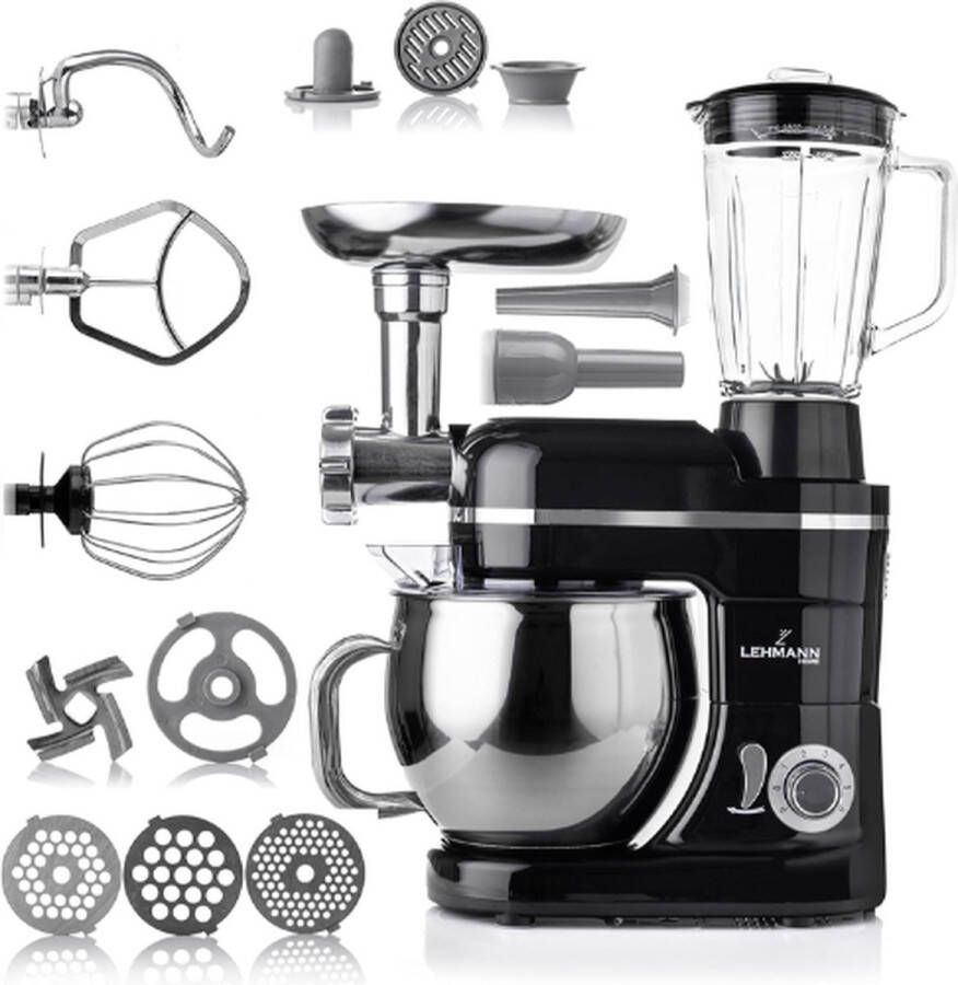 Lehmann 3 in 1 Keukenmachine Kneedmachine Deegmachine Keukenrobot Foodprocessor Keukenmixer Keukenmachines Keukenrobots