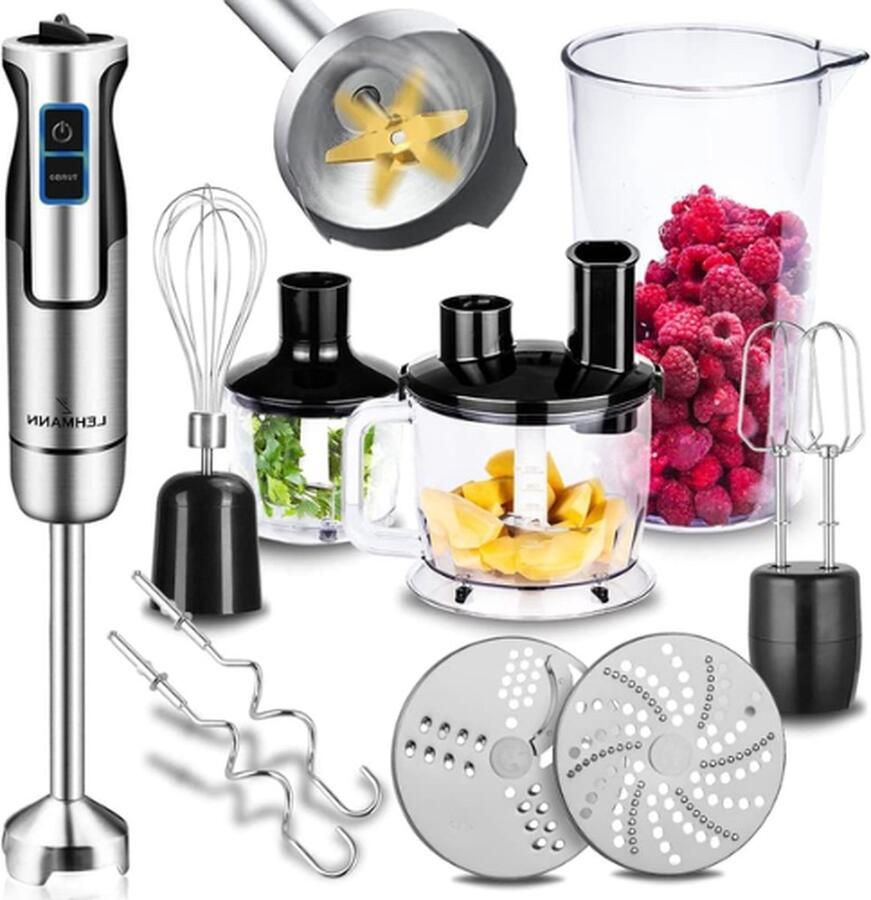 Lehmann Staafmixer Staafmixers Staafmixer Set Staafmixer Met Hakmolen Staafmixerset Hand Blender Hakmolen Elektrisch Hakmolen