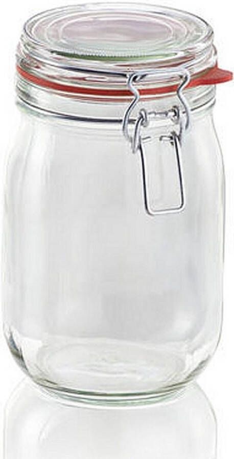 Leifheit 3193 Weckpot met Beugelsluiting 1140 ml Glas RVS