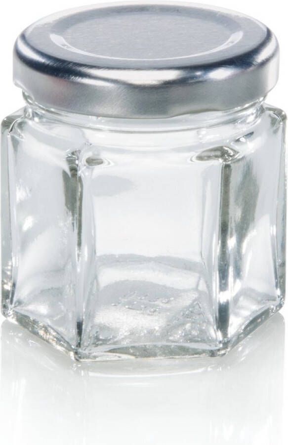 Leifheit 3208 Jampot Zeshoekig 47 ml Glas Zilver