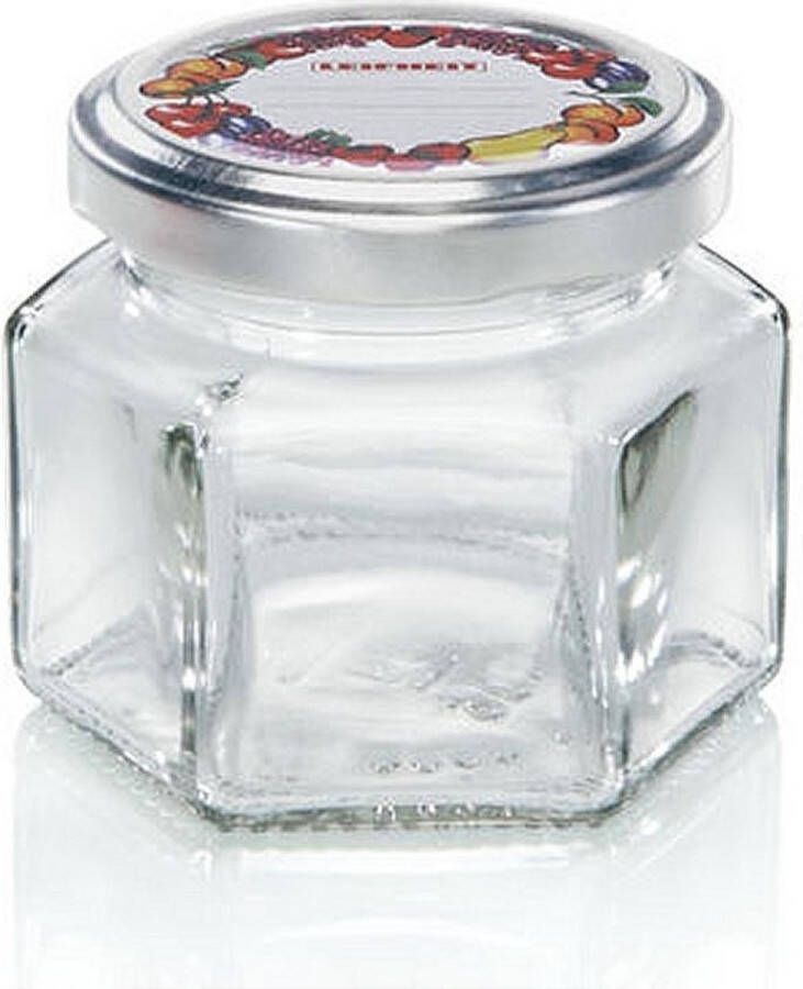 Leifheit 3209 Jampot Zeshoekig 106 ml Glas Zilver