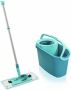 Leifheit Vloerwisserset Clean Twist M Ergo praktische verzonken greep brede opening aan het handvatten en uitgiet-hulp zorgen voor schoon en licht legen van de emmer (6 liter) (set) - Thumbnail 1