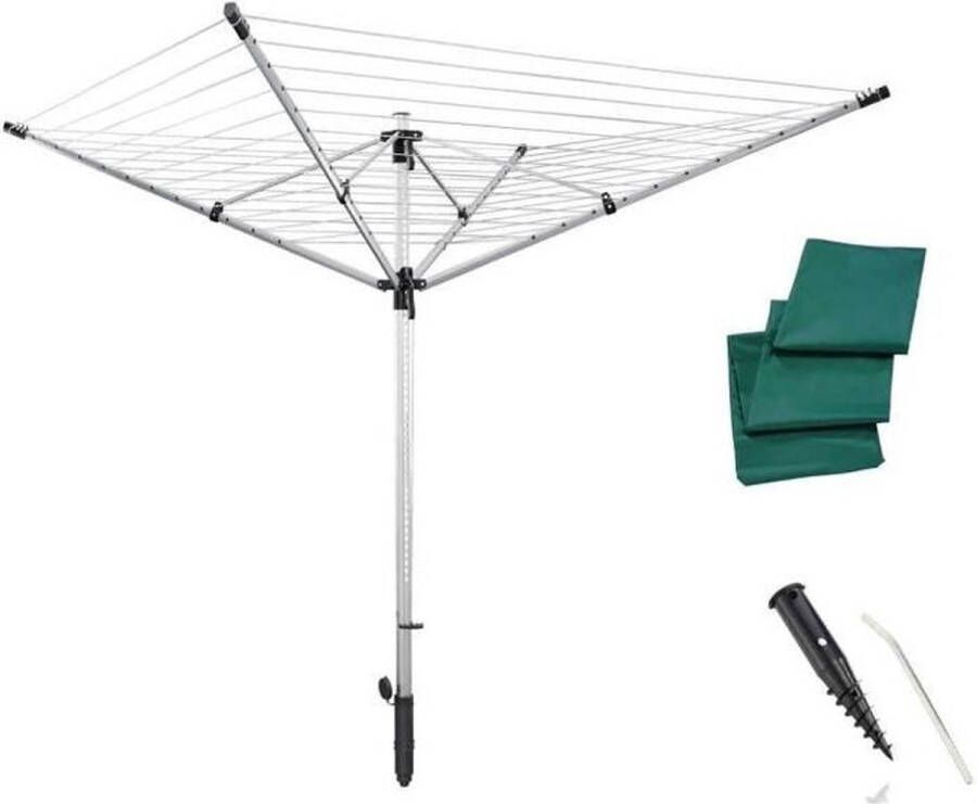 Leifheit droogmolen Lino Lift 600 quick start (evo) incl. beschermhoes incl. grondplug in hoogte verstelbaar 60 m drooglengte 6 wasmachineladingen