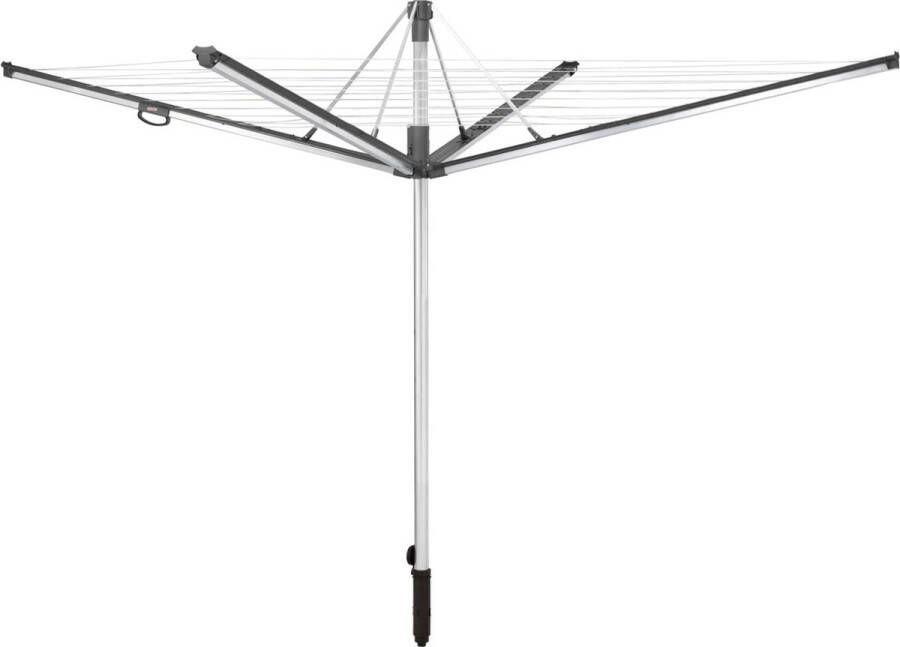 Leifheit droogmolen Linomatic plus 600 incl. bodemhuls in hoogte verstelbaar 60 m drooglengte 6 wasmachineladingen antraciet