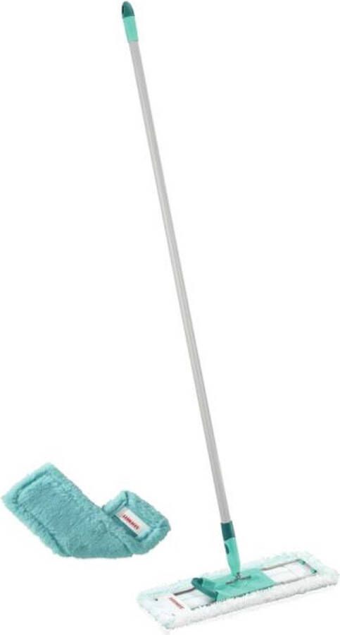 Leifheit Profi vloerwisser XL Micro Duo + EXTRA static stofdoek 42 cm wisbreedte stalen steel 140 cm 360° draaibare scharnier Click System