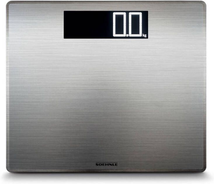 Leifheit Soehnle personenweegschaal digitaal Style Sense Safe 300 RVS- tot 180 kg incl. batterijen
