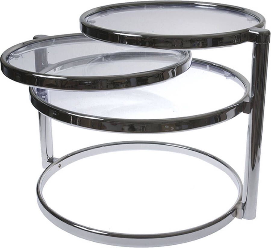 Leitmotiv Bijzettafel Double Swivel ø58cm Chroom Rond