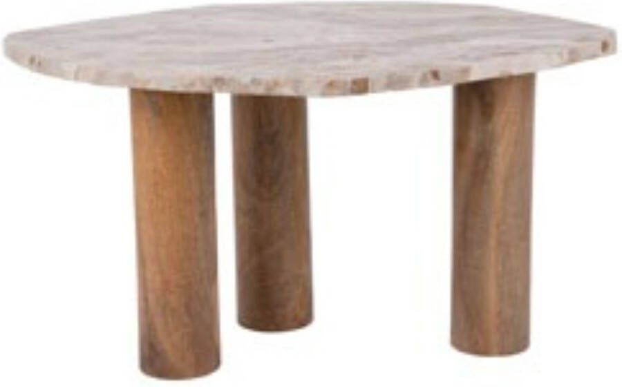 Leitmotiv Organische Salontafel Organic Marmer en mangohout 75 x 50cm