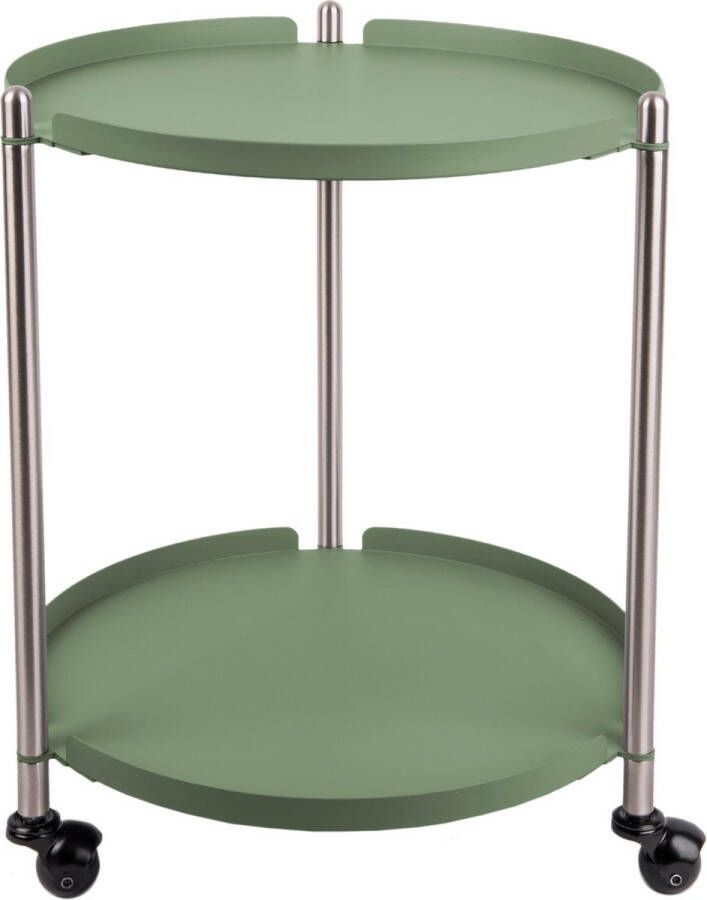 Leitmotiv Bijzettafel Thrill 52 X 42 5 Cm Staal Lichtgroen zilver