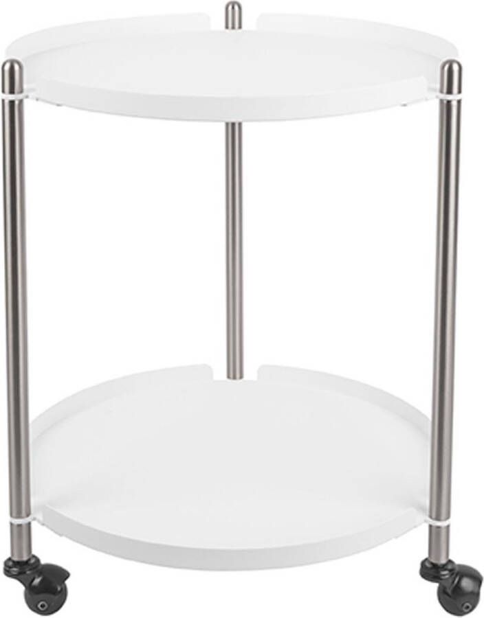 Leitmotiv Bijzettafel Thrill 52 X 42 5 Cm Staal Wit zilver