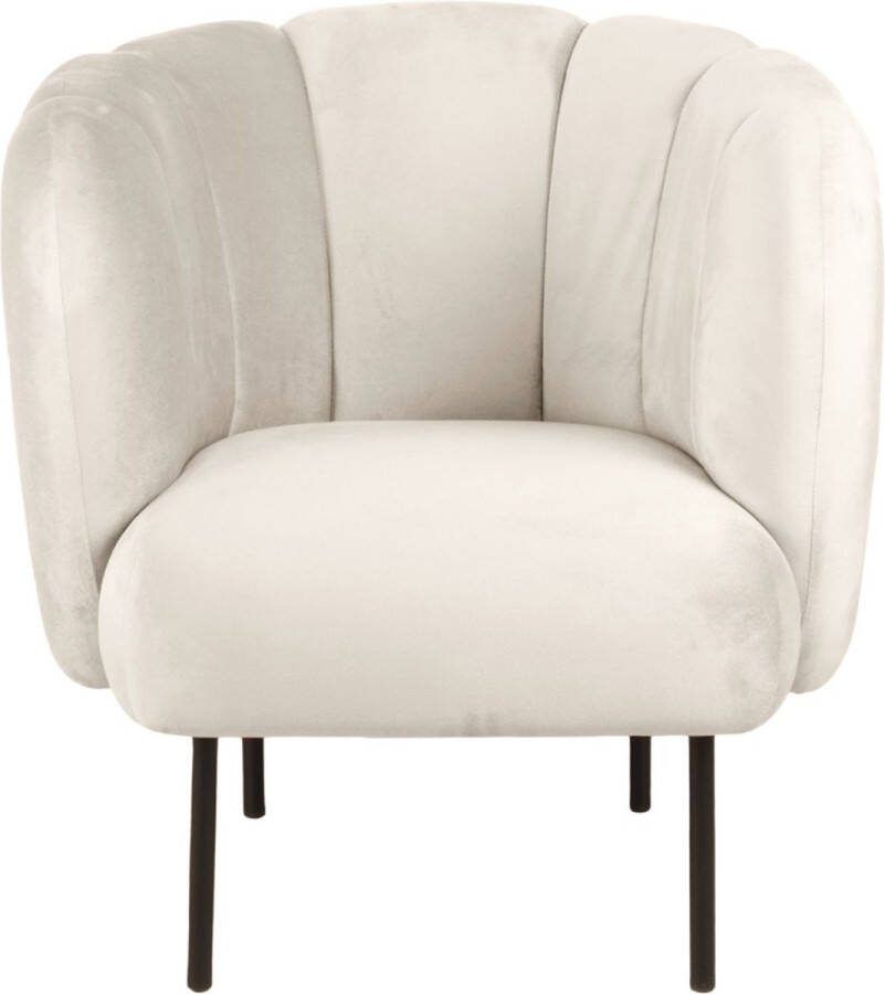 Leitmotiv Fauteuil Tulip Velvet Wit 76x71x81cm Luxe