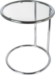 Leitmotiv Side table Glas met Staal Chroom 44x54cm