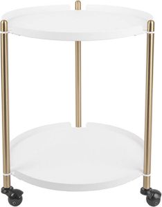 Leitmotiv Bijzettafel Thrill 52 X 42 5 Cm Staal Wit goud