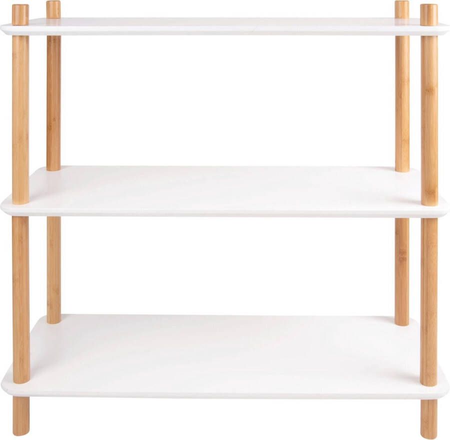 Leitmotiv Plankenkast Simplicity Bamboe Wit Small 80x30x82 5cm Scandinavisch