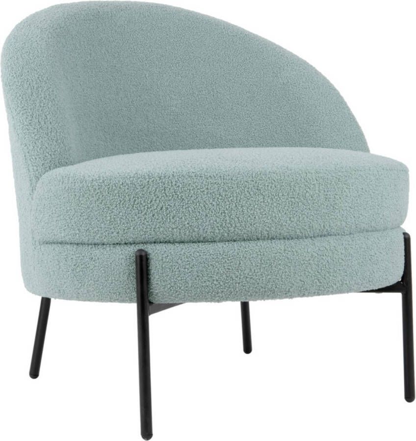 Leitmotiv Stoel Noble Teddy Curl Blauw 75x73x73cm Modern