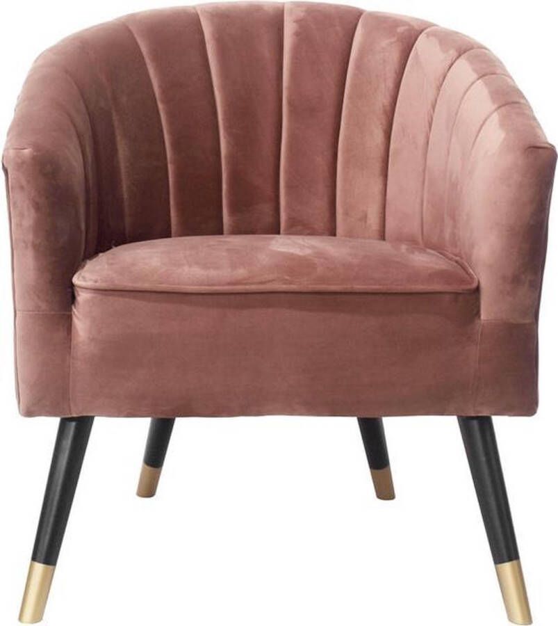 Leitmotiv fauteuil Royal 70 x 71 x 80 cm fluweel hout roze