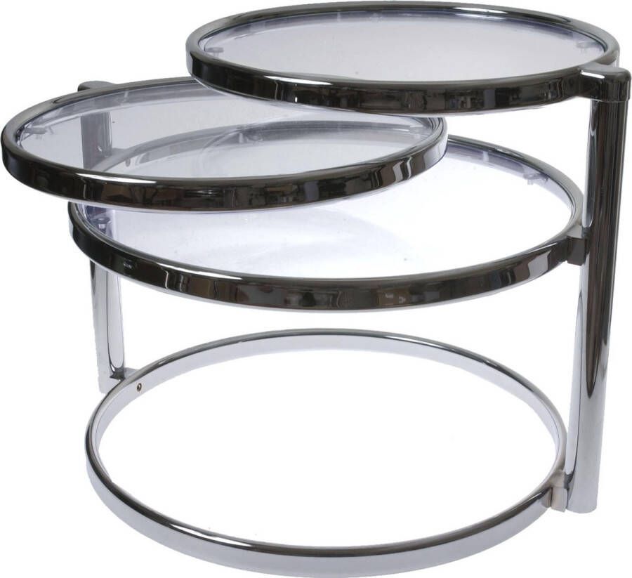 Leitmotiv Bijzettafel Double Swivel ø58cm Chroom Rond