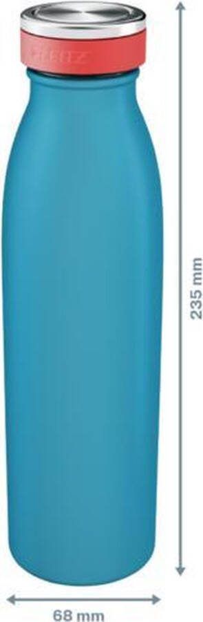 Leitz Cosy Dubbelwandige Geïsoleerde Waterfles 500 ml BPA-Vrij Vaatwasserbestendig Ideaal voor Thuiskantoor Thuiswerken Sereen Blauw