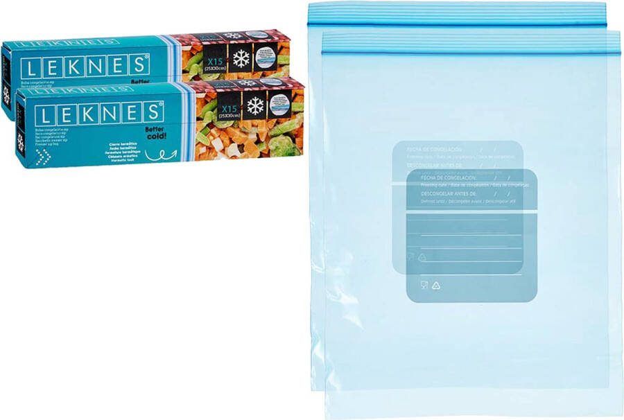 Leknes Keuken diepvries vershoud zakken 40x stuks 25 x 30 cm transparant diepvrieszakken voedsel luchtdicht bewaren