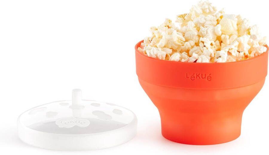 Lekue Lékué set van 2 mini opvouwbare popcornmakers voor magnetron Ø 12.7cm H 8.5cm