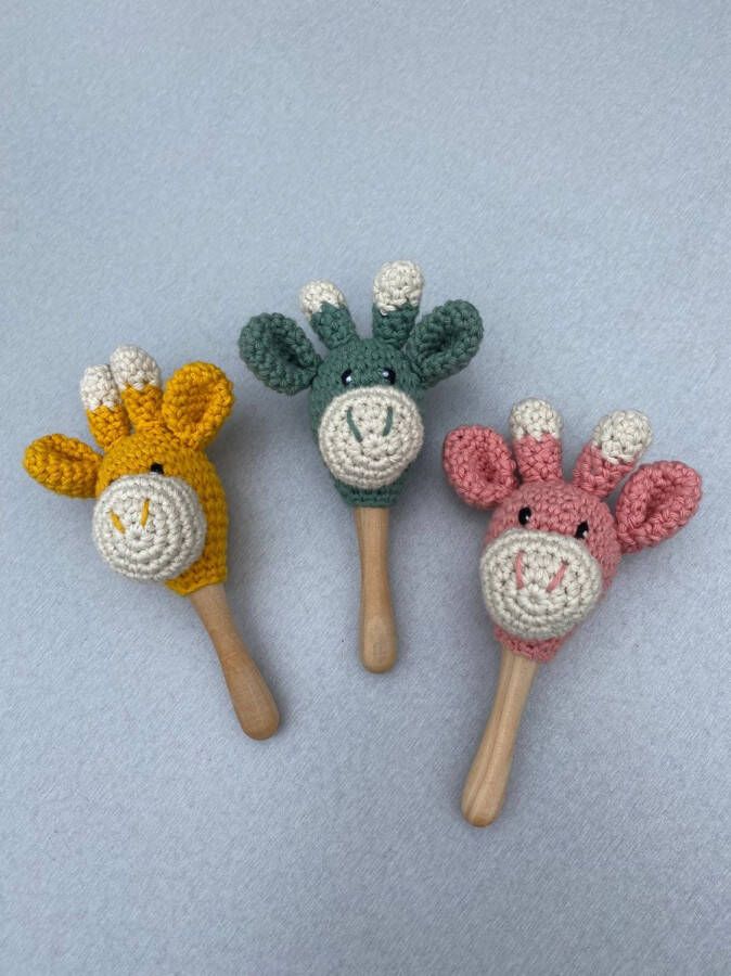 LeMar Creations Sambabal Rammelaar Giraffe Duurzaam Kraamcadeau Meerdere kleuren Baby