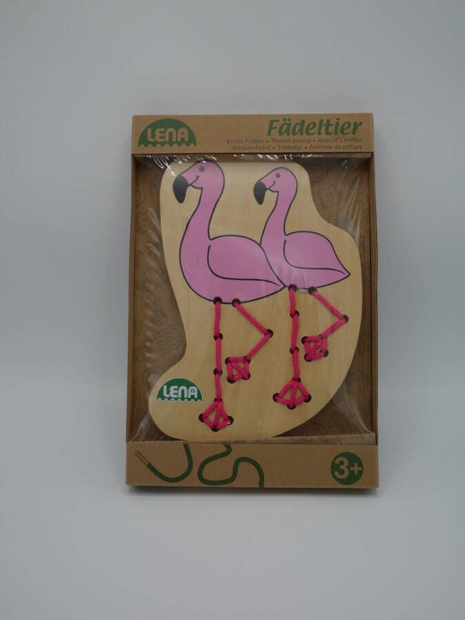 Lena borduren zonder naald flamingo