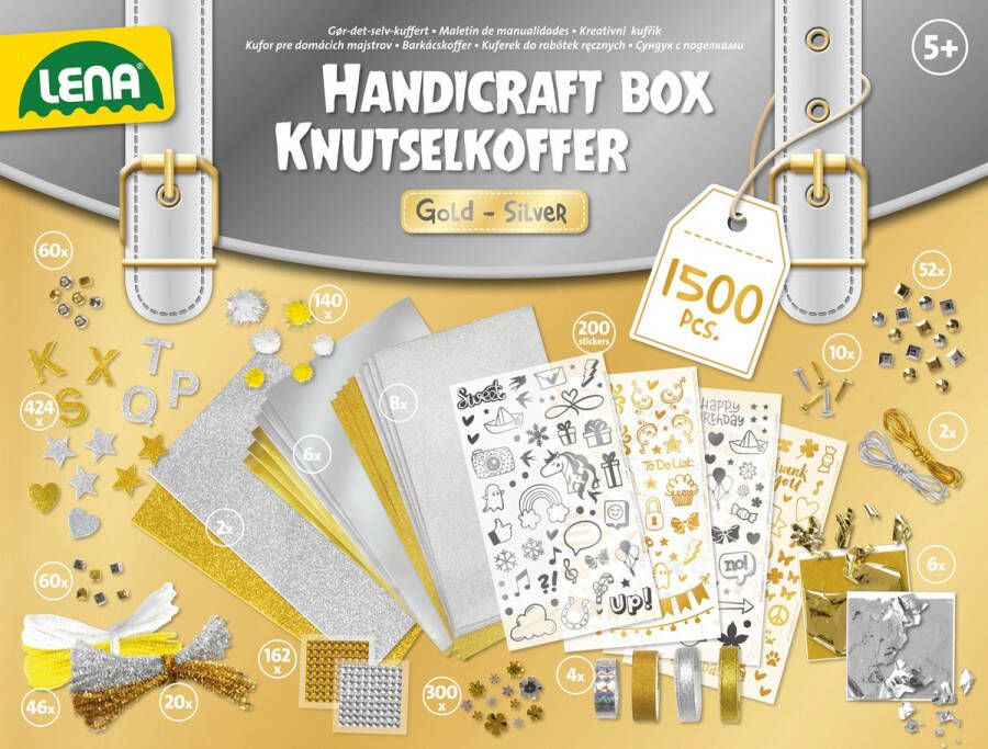 Lena Creatief Jumbo Knutselkoffer Gold & Silver 1500 onderdelen