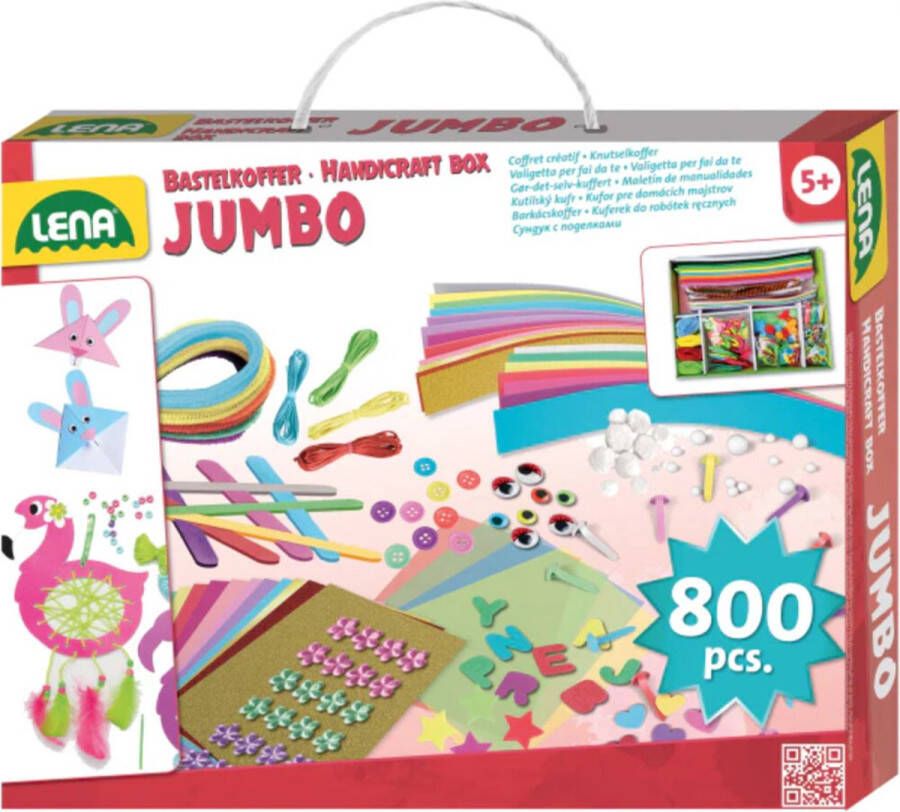 Lena knutselset Jumbo junior 35 5 cm karton roze 800-delig