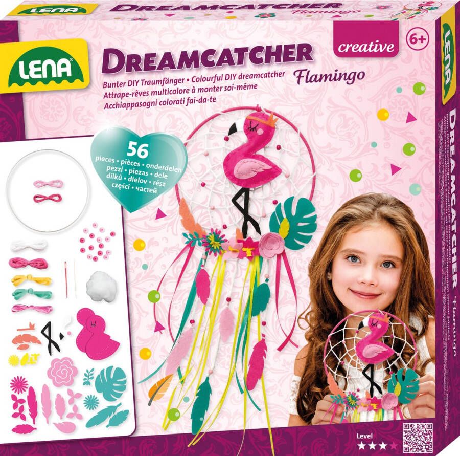 Lena dromenvanger Flamingo meisjes 21 cm roze 9-delig