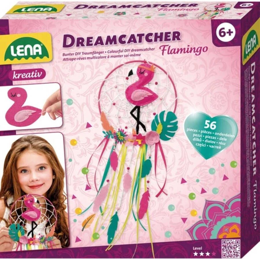 Lena dromenvanger Flamingo meisjes 21 cm roze 9-delig