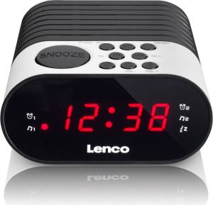 Lenco CR 07 White Wekkerradio met slaaptimer en dubbel alarm Wit