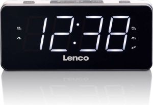 Lenco PLL FM Wekkerradio groot en overzichtelijk 1 8 LED display CR-18 White Wit