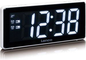 Lenco FM Wekkerradio met groot 3 LED scherm CR-30WH Wit
