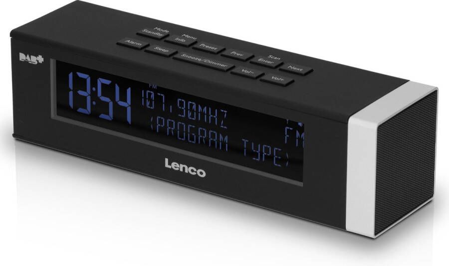 Lenco Stereo DAB+ FM Wekkerradio met USB aansluiting en AUX-ingang Zwart