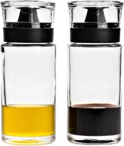 Leonardo Cucina olie- en azijnstel Fles Glas Zwart Transparant
