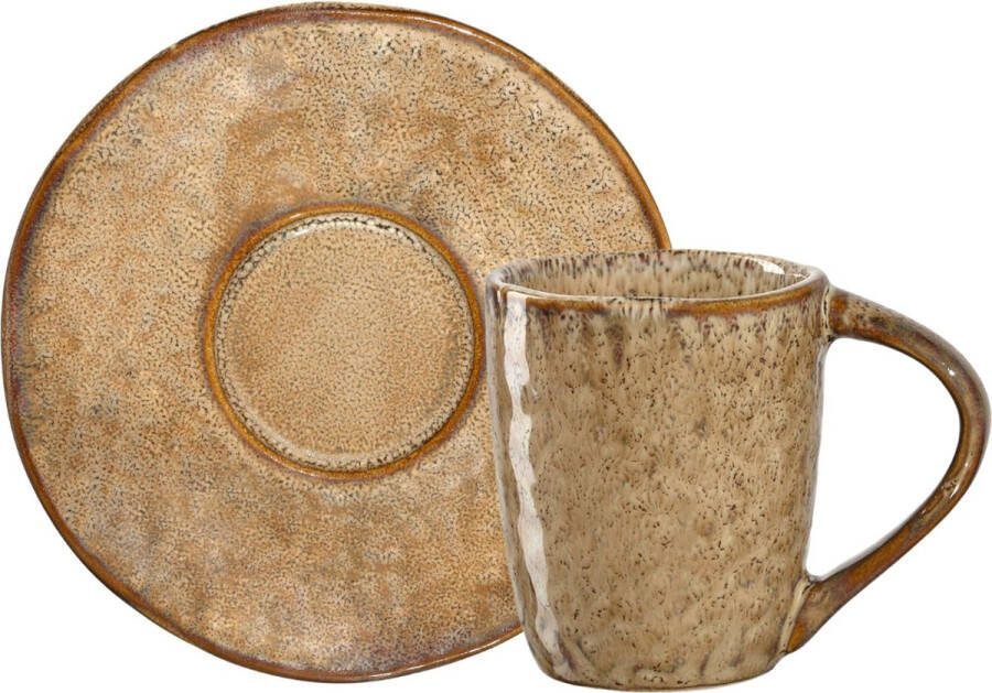 Leonardo Espresso kop- en schotel Matera Beige 90 ml