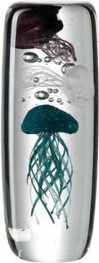 Leonardo Oceano Jellyfish in glas blauw 19 cm